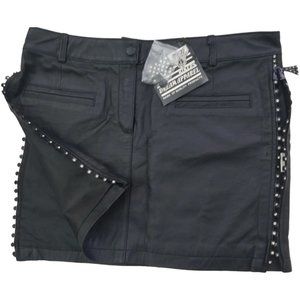 NWT Crystal Side Skirt with Pockets USA Bikers Dream Apparel Size 8 Leather